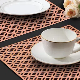 Dakshya Industries 2-Pcs Copper-Toned Self Design Rectangular Table Placemats image 3