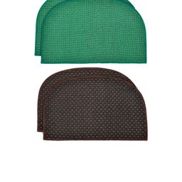 Kuber Industries Set of 4 Self Design Anti -Skid D-Shaped Doormats-43