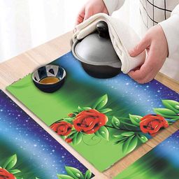 Dakshya Industries Green 6 Pieces Rectangular Table Placemats image 4