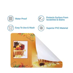 Dakshya Industries Yellow & Brown 6 Pieces Printed Rectangle Table Placemats image 4