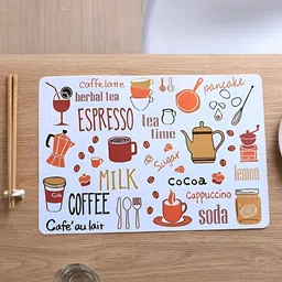 YELONA White & Red 6 Pieces Printed Rectangular Table Placemats image 5
