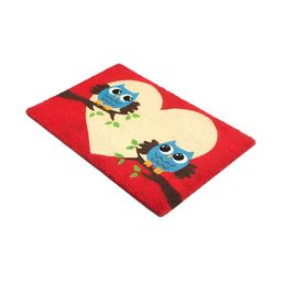 Sapana Carpet-Mats Red & Beige Printed Anti-Skid Rectangular Doormat image 3