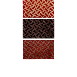 Kuber Industries Set Of 3 Brown & Red Patterned Anti-Skid Doormats image 2
