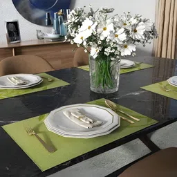 YELONA Green 4 Pieces Floral Rectangular Table Placemats-45