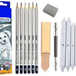 Artline 6pc Sketch Pencils, 6Pc Blend/Smudge Stump, Eraser, Extender & SandPaper-image-7