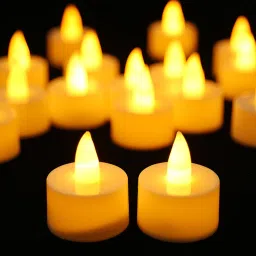 Metallic Textured Bright Warm White Lighting Flameless & Smokeless LED Tea Light Candle-image-6