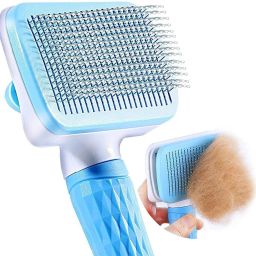 Pet Grooming & Cleaning Slicker Brush Self Cleaning Hair Brush For Dogs Cats Shedding Brush Comb With Handle, Dog Hair Brush For German Shepherd Labrador Rottweiler Golden Retriever (1ps/Multicolour) Slicker Brushes forDog & Cat-12