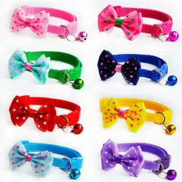 2.Pcs Dog Cat Pet Bowknot Cute Bow Tie Bell Adjustable Puppy Kitten Neck Collar Cat Everyday Collar-image-67