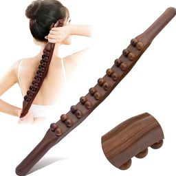 Kruvad Gua Sha Stick 20 Beads Wood Guasha Tool Wooden Massage Stick for Neck Muscle Pain Body Shaping Massager-picture-22