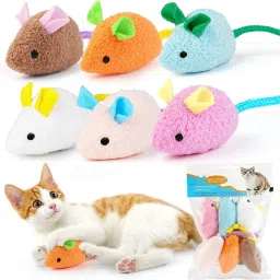 Cat Toy Mice, Cat and Kitten Toy Mouse 3 Pcs Pack Microfibre Chew Toy For Cat-image-37