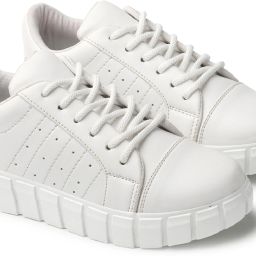 Full white Lace-Up Casual Sneakers For Women-image-20