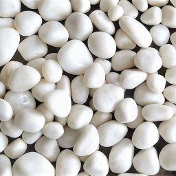 Decorative Large Size Polished Marble Stone Pebbles for Plant Pots Vase Fillers Aquarium Home Decor Garden Decoration (Snow White, Dia: 25-35mm, 500 grams) Polished, Regular Round, Oval Marble Pebbles-image-51