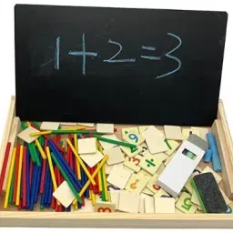 knk infotain Wood Jigsaw Puzzle Arithmetic Clock Learning Box For Kids image 3