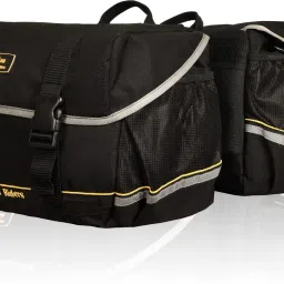 MINI48 V.2 (48 Liters). Double-side Black, Orange Fabric Motorbike Saddlebag-image-38