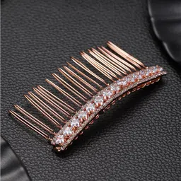 Jazz and Sizzle Women Rose Gold-Plated Embellished Comb Pin-image-50