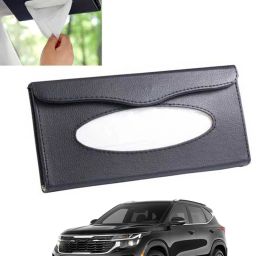 Universal Leatherite Rectangle Black Tissue Box For Car/office/Home-242 Vehicle Tissue Dispenser-image-76