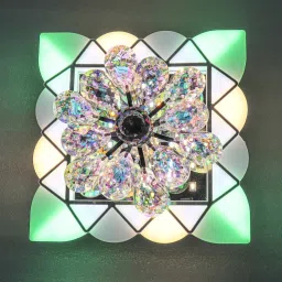 swanart Dynamic Crystal Blossom Chandelier with Moving Multi-Color Square Lights Chandelier Ceiling Lamp image 4