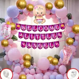 decoration Welcome combo banner balloon baby foil kit (Pack of 63)-image-18