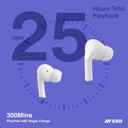 erd Wireless Earbuds TWS-110 Ice White Bluetooth Headset image 3