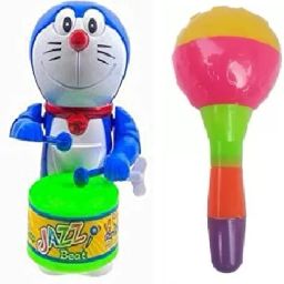Drummer Toy.Cat Happy Drummer Dancing Action Funny Key-Operated Multicolor Rattle-image-59
