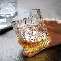 (Pack of 2) Luxury Crystal Whiskey Glass for Scotch, Old Fashioned Drinkware Glass Set Whisky Glass-image-15