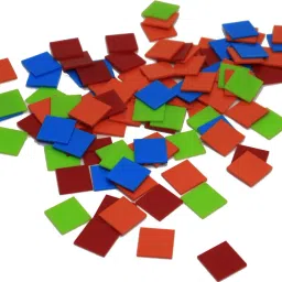 the labworld Plastic Square 1 inches Counter coin chips tokens tiles for counting kids,shops,home,school ,100 pieces image 3