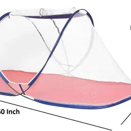 lemork Polyester Kids Washable Baby Foldable Mosquito Net with Base Cloth for Kids (0 to 10 Years) Mosquito Net image 2
