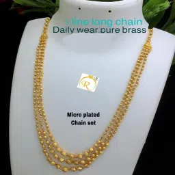 3 layered long chain for Gold-plated Plated Brass Necklace-22