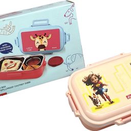 Stainless Steel Lunch Box for Kids | Leak-Proof & Easy-to-Carry School Lunch Box 2 Containers Lunch Box-image-66