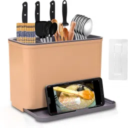 Cutlery Kitchen Rack Self Adhesive Plastic Wall Mounted Kitchen Cutlery Holder,Spoon Holder Plastic-image-19