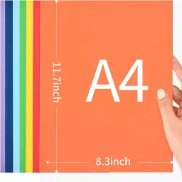 ofixo Colour Paper 100 Craft Paper For Art And Craft, Chart Paper Assorted Color Sheet NO A4 80 gsm Craft paper image 2