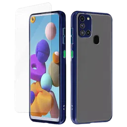 ARROW Duplex Series Polycarbonate Back Cover for Samsung A21S (Camera Protection, Blue)-image-21