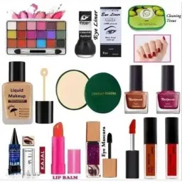 eyeshadow with eyliner mascara kajal lipstick nail polish foundation & lip balm-image-14