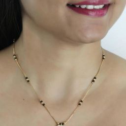 Heart Shape With Delicate Chain Minimal Brass Mangalsutra-20