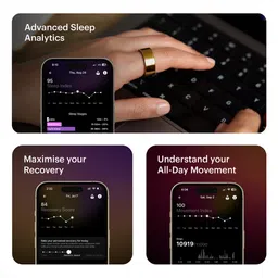 Ultrahuman Ring Air Smart Ring with Activity Tracker (Size 7, Upto 100 Meter Water Resistant, Bionic Gold) image 5