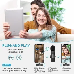WIRKLICH K9 Wireless Microphone for Vloggers – Noise Cancelling, iOS & Android Camera Microphone image 2
