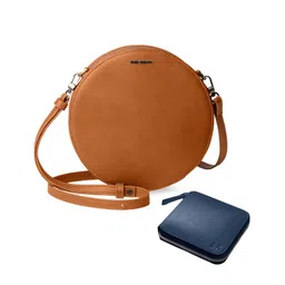 DailyObjects Multicoloured Colourblocked Leather Structured Sling Bag with Zip Wallet-20