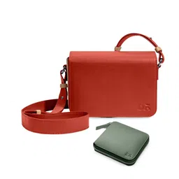 DailyObjects Leather Structured Sling Bag with Zip Wallet-56