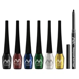 AYA Set of 7 Waterproof Liquid Eyeliner & Kohl Kajal Combo-5