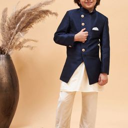 VASTRAMAY Boys Angrakha Style Indo Western Sherwani-50