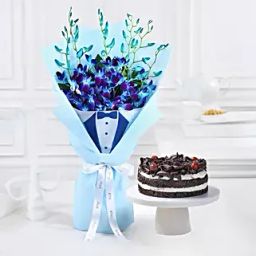 Dapper Orchid Delight Bouquet Combo-image-64