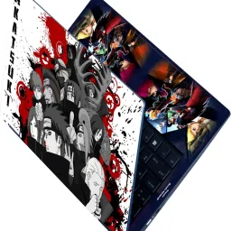 Anweshas Full Body Laptop Skin Upto 15.6 Inches - Anime Akatsuki Black Red Design Self Adhesive Vinyl Laptop Decal 15.6-picture-22