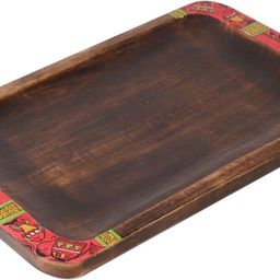 vareesha Hand Painted Mango Wood Rectangle Tray Tray-picture-43