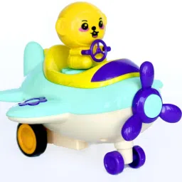 Cute Animal Musical Airplane Toys for Kids with Lights, Press and Go Function Rattle-image-61