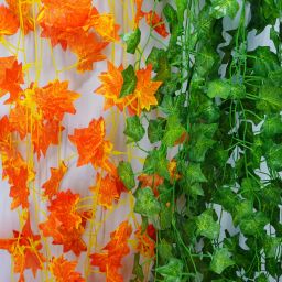 Great For Decoration 3 Green 3 Orange Artificial Plant-23