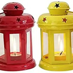 Yellow, Red Iron Hanging Lantern-image-61