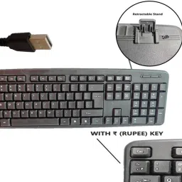 ANJO USB Keyboard, LED Wired Mouse, Pad, OTG Type C & Micro OTG 5 in 1 Combo Set image 2