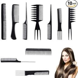 msvtradess 10Pc Set Professional Hair Styling Comb Set Great For All Hair Type-picture-22
