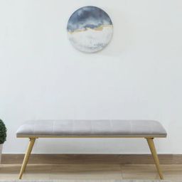 casacraft from pepperfry Alanso Metal Bench In Golden Colour-picture-1