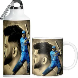 Dhoni Csk Ms Sipper Water Bottle Cup For Boys & Girls(S+M-147) Aluminium Coffee Mug-image-65